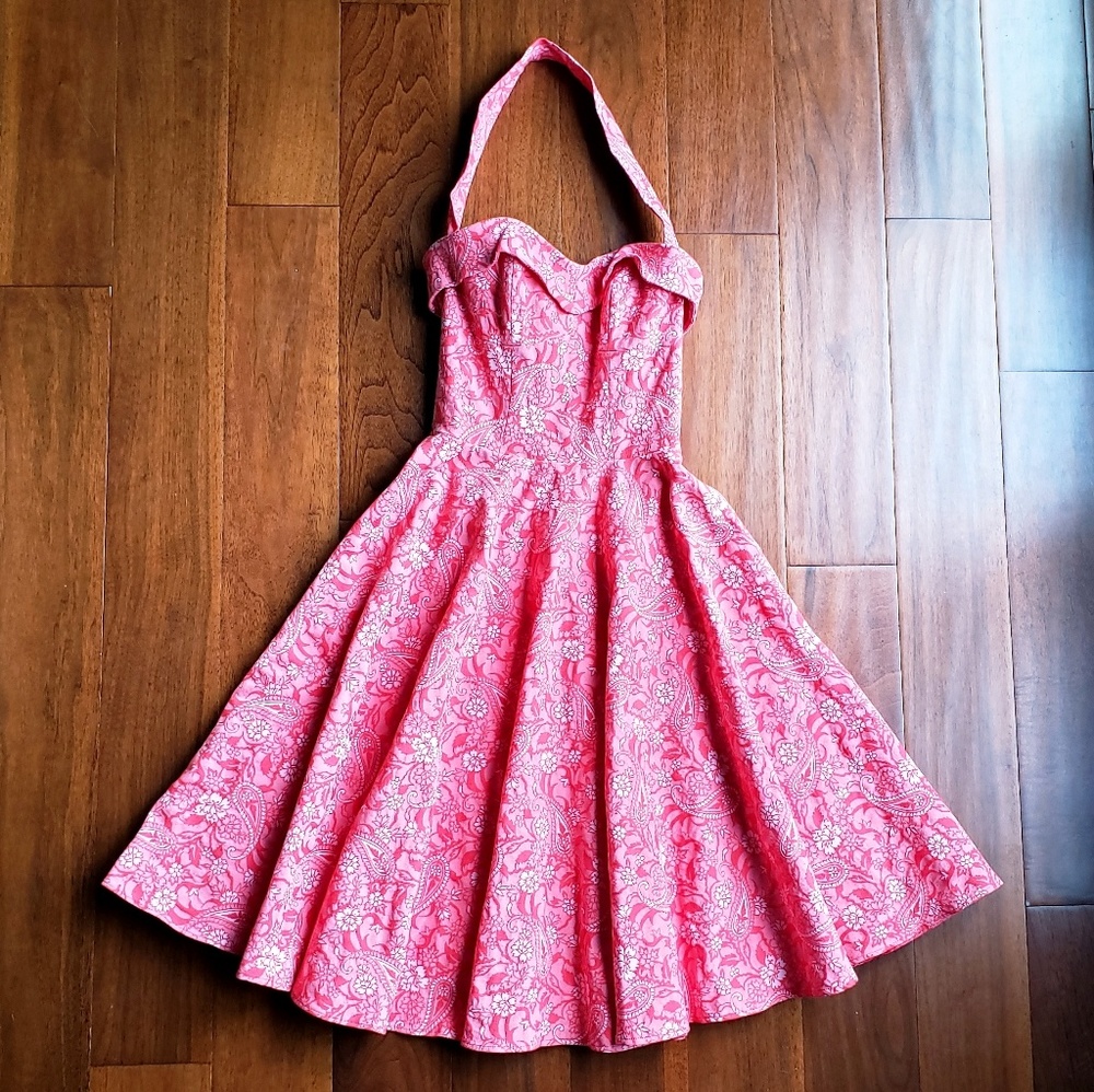 Vintage style halter top dress